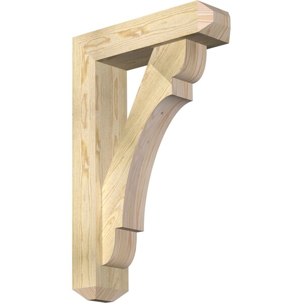 Ekena Millwork Olympic Craftsman Rough Sawn Bracket w/ Offset Brace, Douglas Fir, 6"W x 22"D x 34"H BKT0604X22X34OLY04RDF - main
